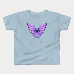 Purple butterfly emoji Kids T-Shirt